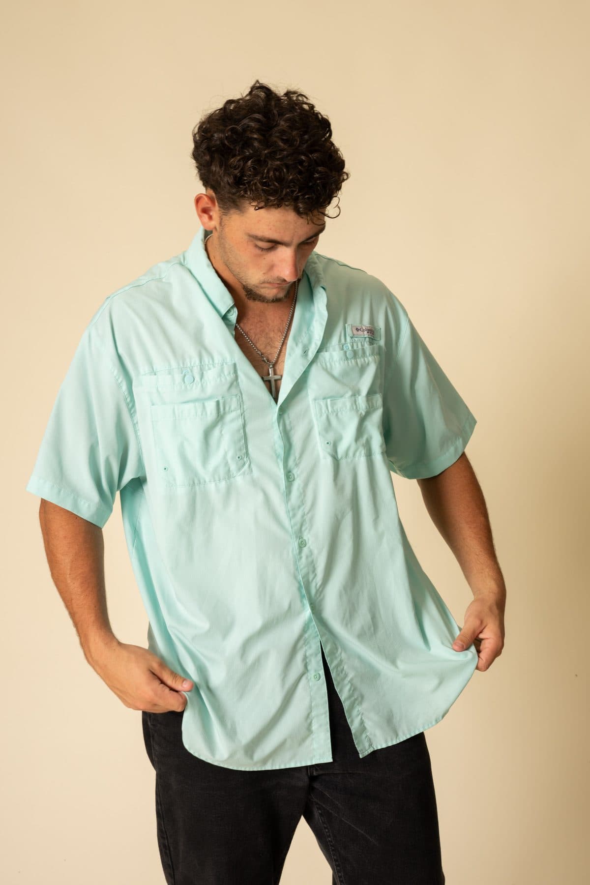 Mint vented fishing shirt