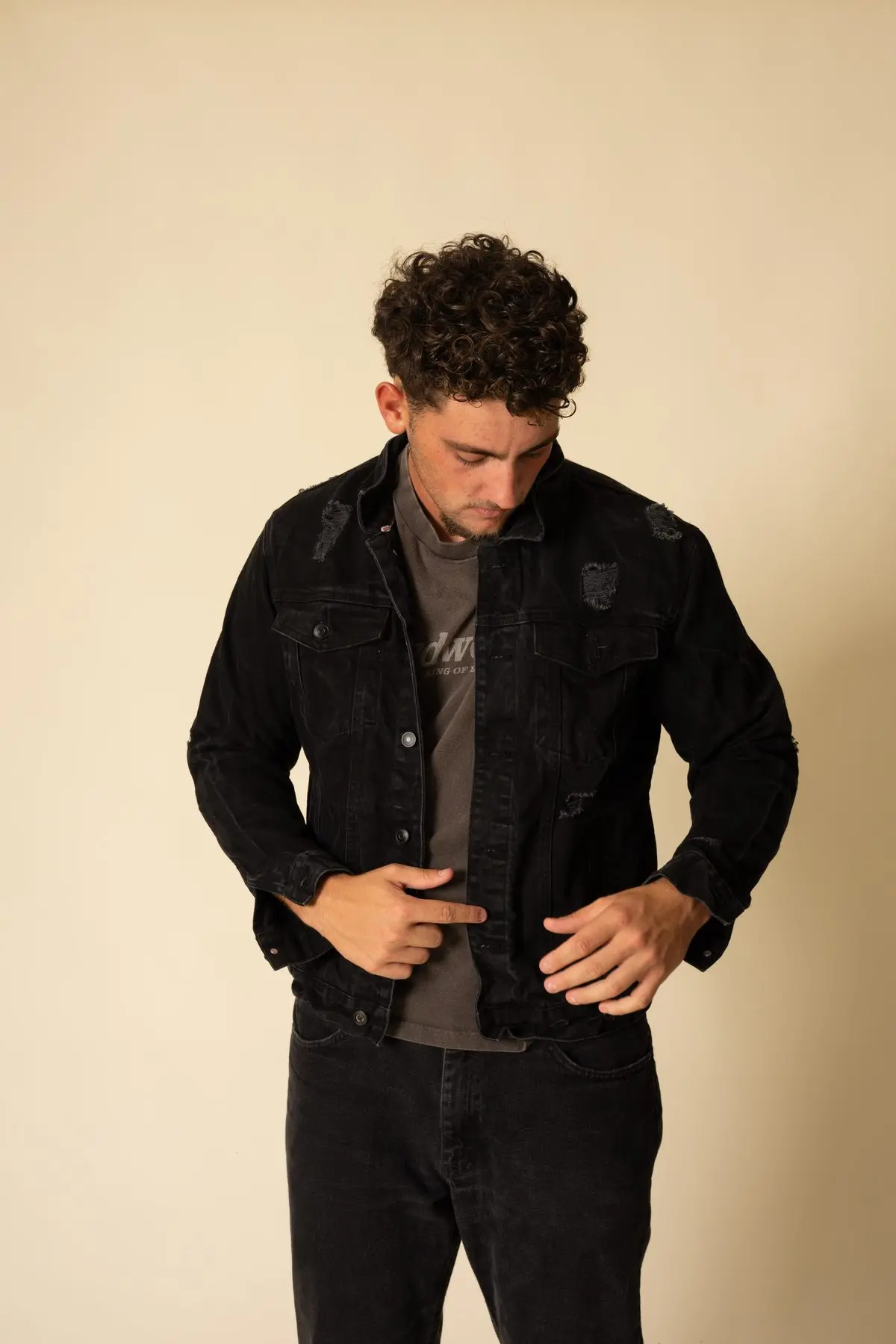 Black denim jacket